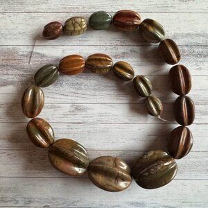 Stunning Strand of Picasso Jasper Beads